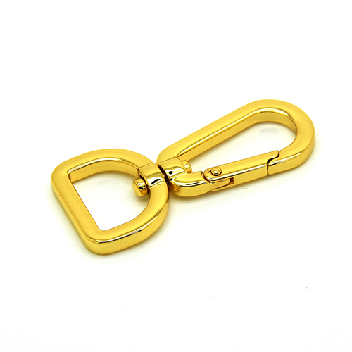 H2062 Designer Bag SnapHook, LT Gold NF Metal Dogclip