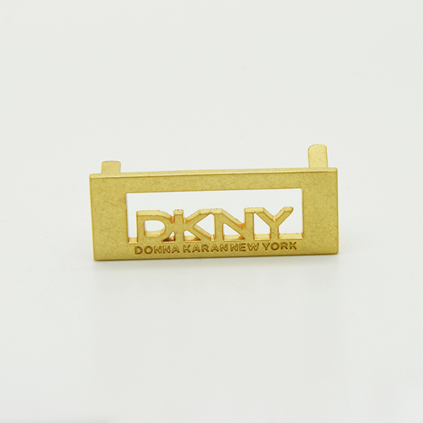 A4015 Brand DKNY Hardware Bag Label,Cutout Design Dull Gold
