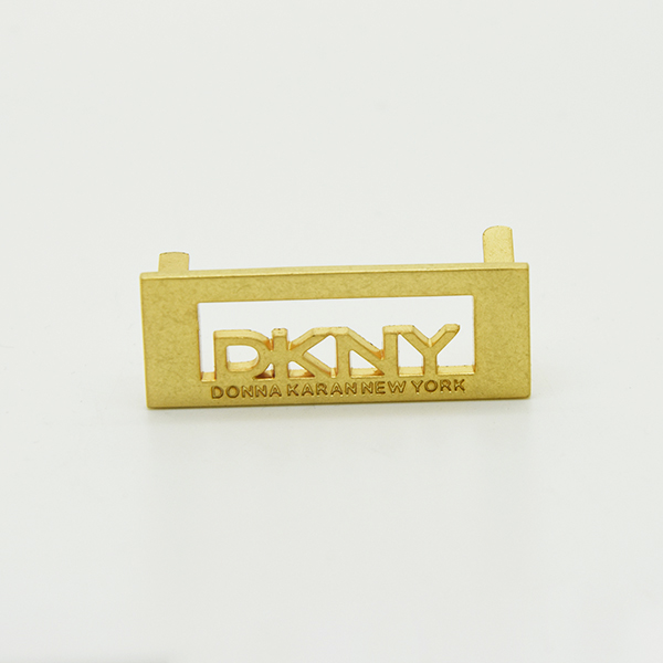 A4015 Brand DKNY Hardware Bag Label,Cutout Design Dull Gold