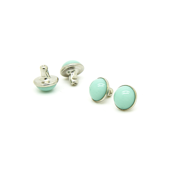 8.5mm Acrylic Studs Light Blue , Brass Rivets Acrylic stone OEM color