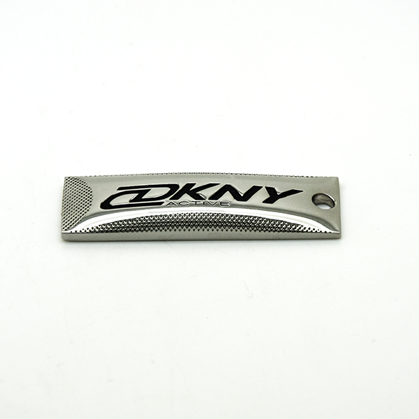A6018 DKNY Handbag Metal Tag, Black Epoxy