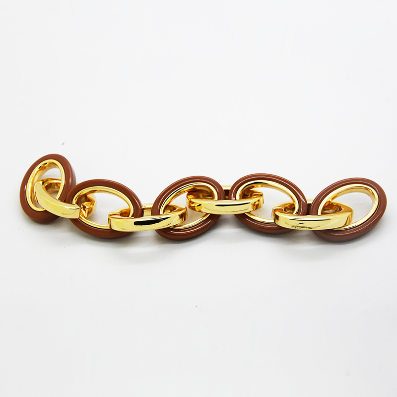 Bag Chain acrylic two tone color Brown Gold